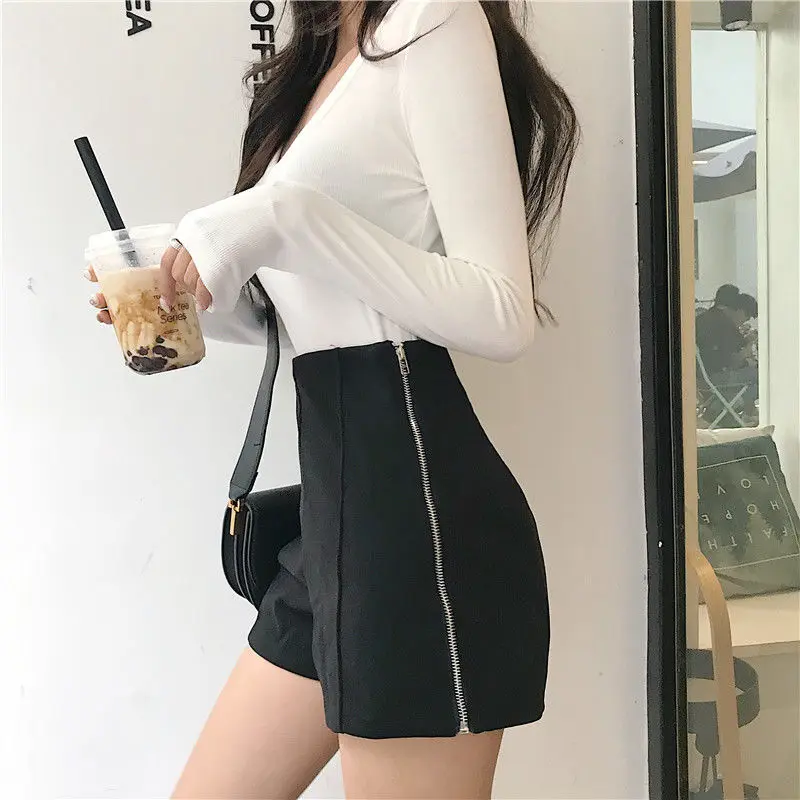Fall Winter Korean Style Female Fashion Elegant Loose Soild Color Warm Thick Shorts 2021 Women New Woolen High Waisted Shorts