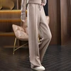 Casual and Comfortable Bestseller Ladies 100% Cashmere Wool Wide Leg Pants Solid Color Ladies Knit Pure Wool Wide Leg Pants New 6