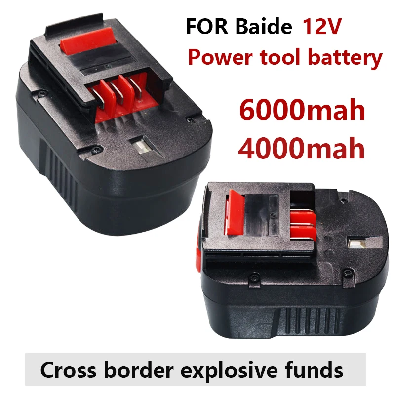 

12V 4.0 6.0Ah NI-MH Replacement Battery for Black & Decker A1712 FS120B FSB12 HPB12 A12 A12-XJ A12EX FS120B FSB12 FS120BX