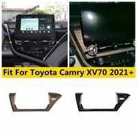car dashboard middle ac air vent frame cover trim for toyota camry xv70 2021 2022 carbon fiber wood grain accessories interior