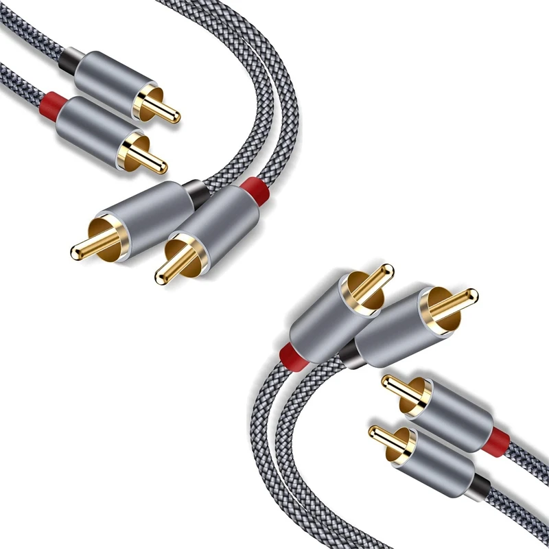 

2X RCA Stereo Cable, [6Ft/1.8M, Dual Shielded Gold-Plated] 2RCA Male To 2RCA Male Stereo Audio Cable For Home Theater