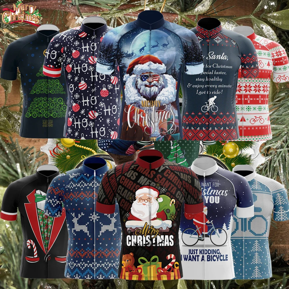 

2022 Christmas Men Cycling Jersey MTB Maillot Bike Shirt Downhill Jersey High Quality Pro Team Tricota Mountain Bicycle Clothing