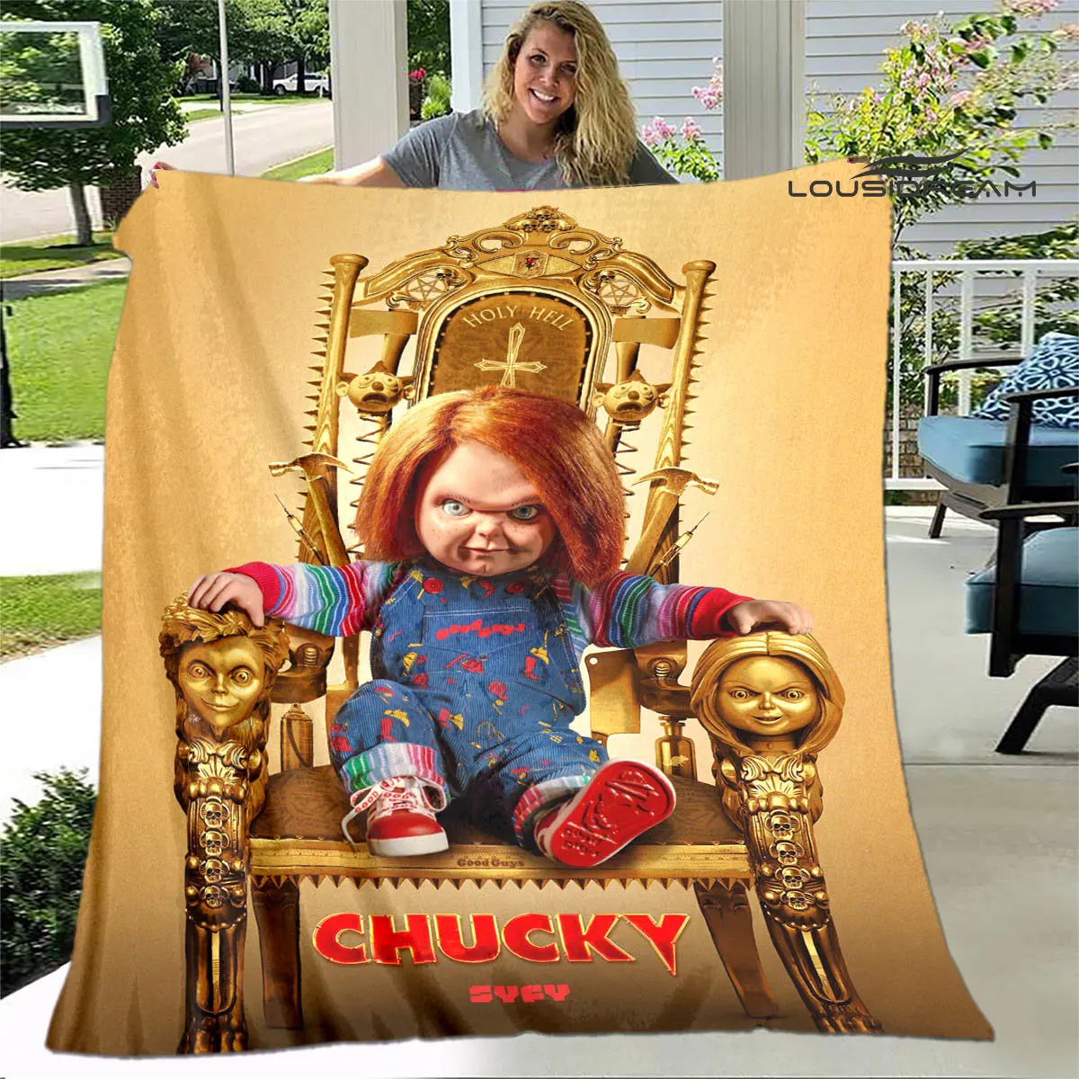 

Horror movie Cult of Chucky printing blanket children's warm blanket soft and comfortable blanket Home travel blanket