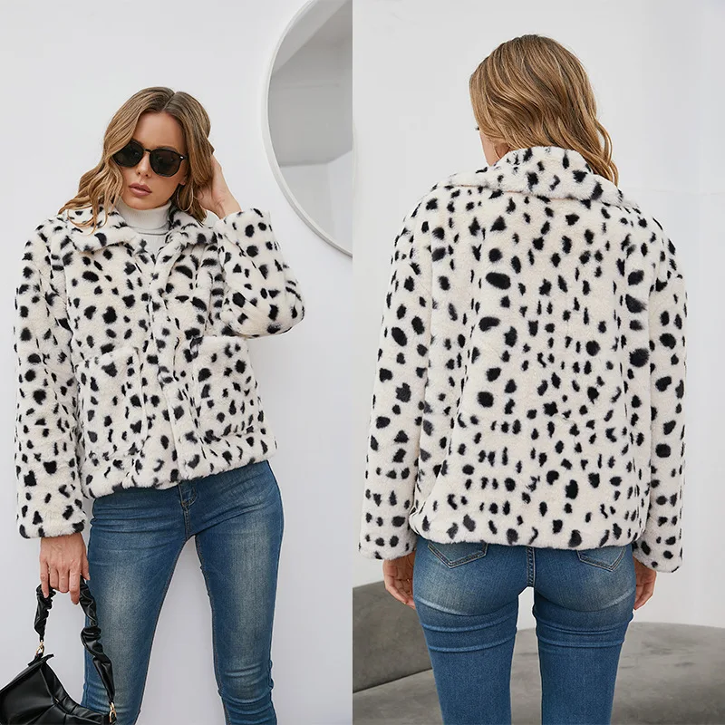 Женская фланелевая куртка с принтом коров зимняя теплая хлопковая оверсайз в