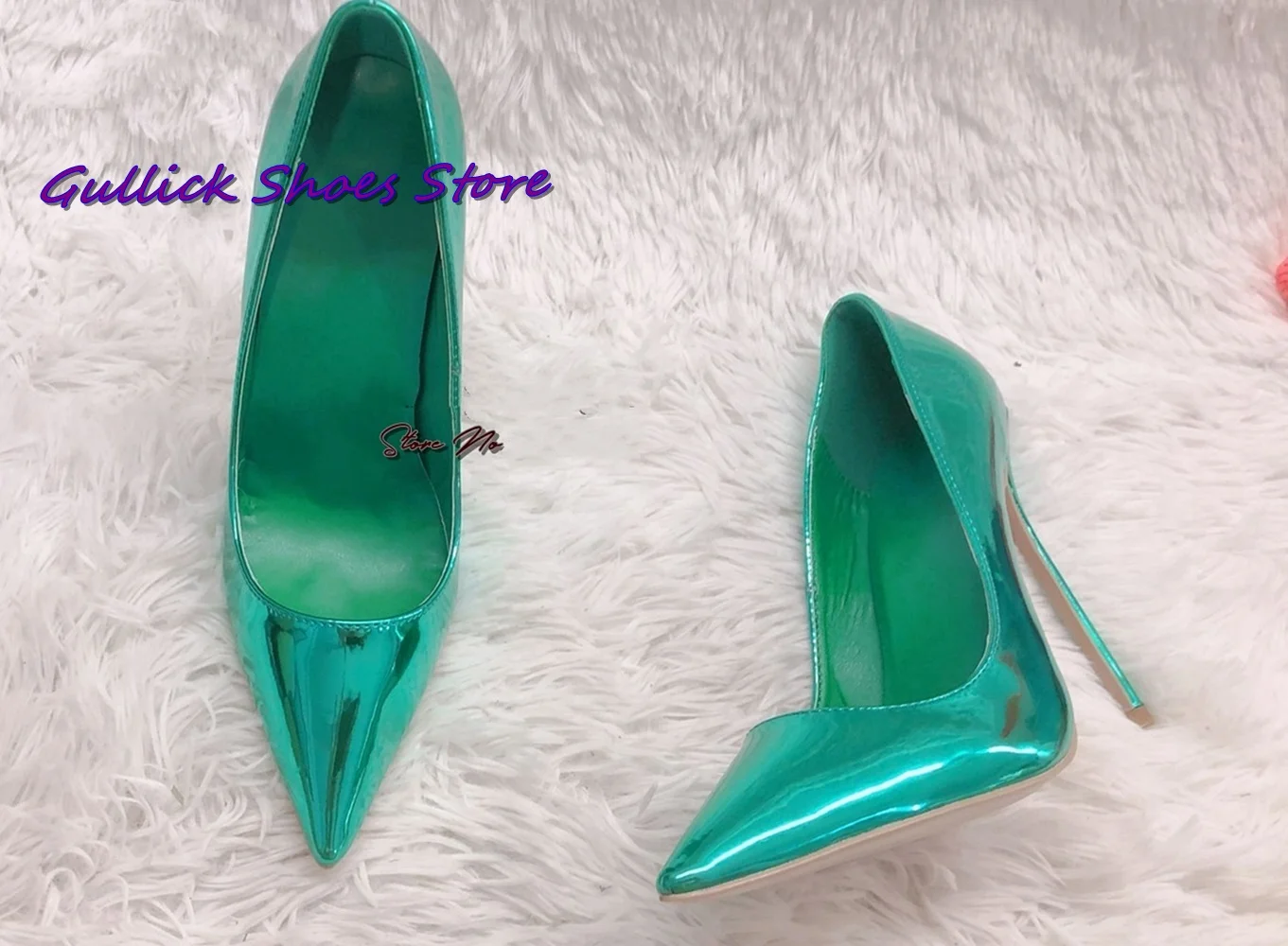 Блестящие фиолетовые туфли-лодочки из лакированной кожи радужные туфли с острым