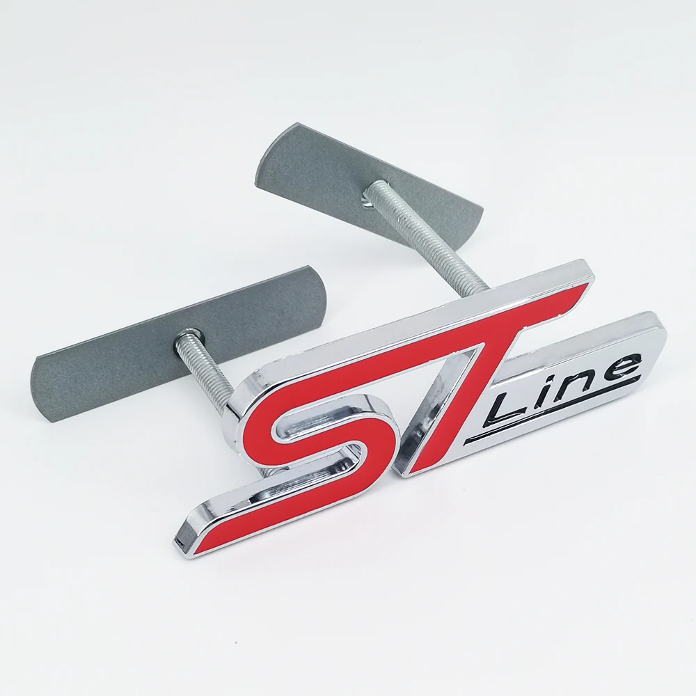 

3D металлическая наклейка с логотипом ST Line, передняя решетка, эмблема, задние наклейки на багажник, значок для Ford Puma Mondeo Focus Kuga MK3 4 5, автомобильные аксессуары