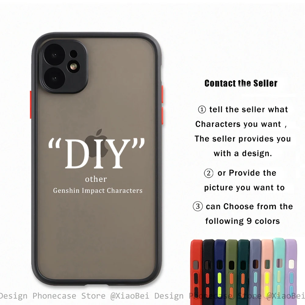 hot genshin impact game phone case for iphone 13 12 11 pro max xs xr x 7 8 plus black matte translucent cover funda coque new free global shipping