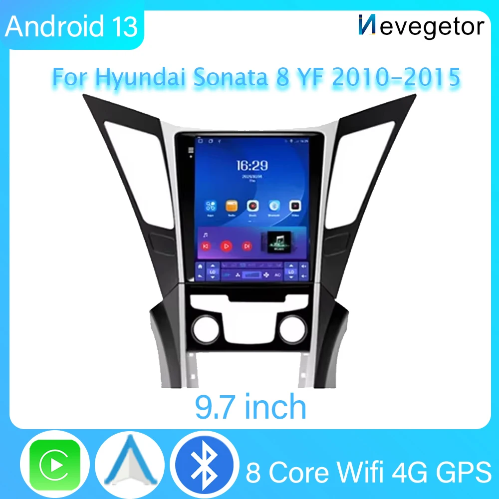Автомагнитола в стиле Tesla с вертикальным экраном 9 7 дюйма Android для Hyundai Sonata 8 YF 2010-2015