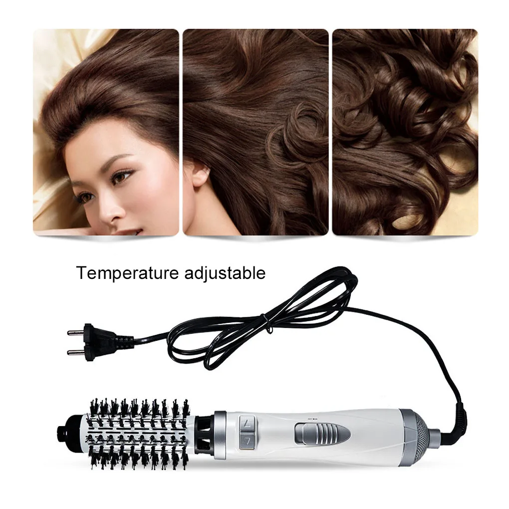 

EU Plug Hairdryer Brush 220-240V 800-1000W Hot Hair Dryer Curler Anti-scald Hairdressing Styler with Replacement Heads