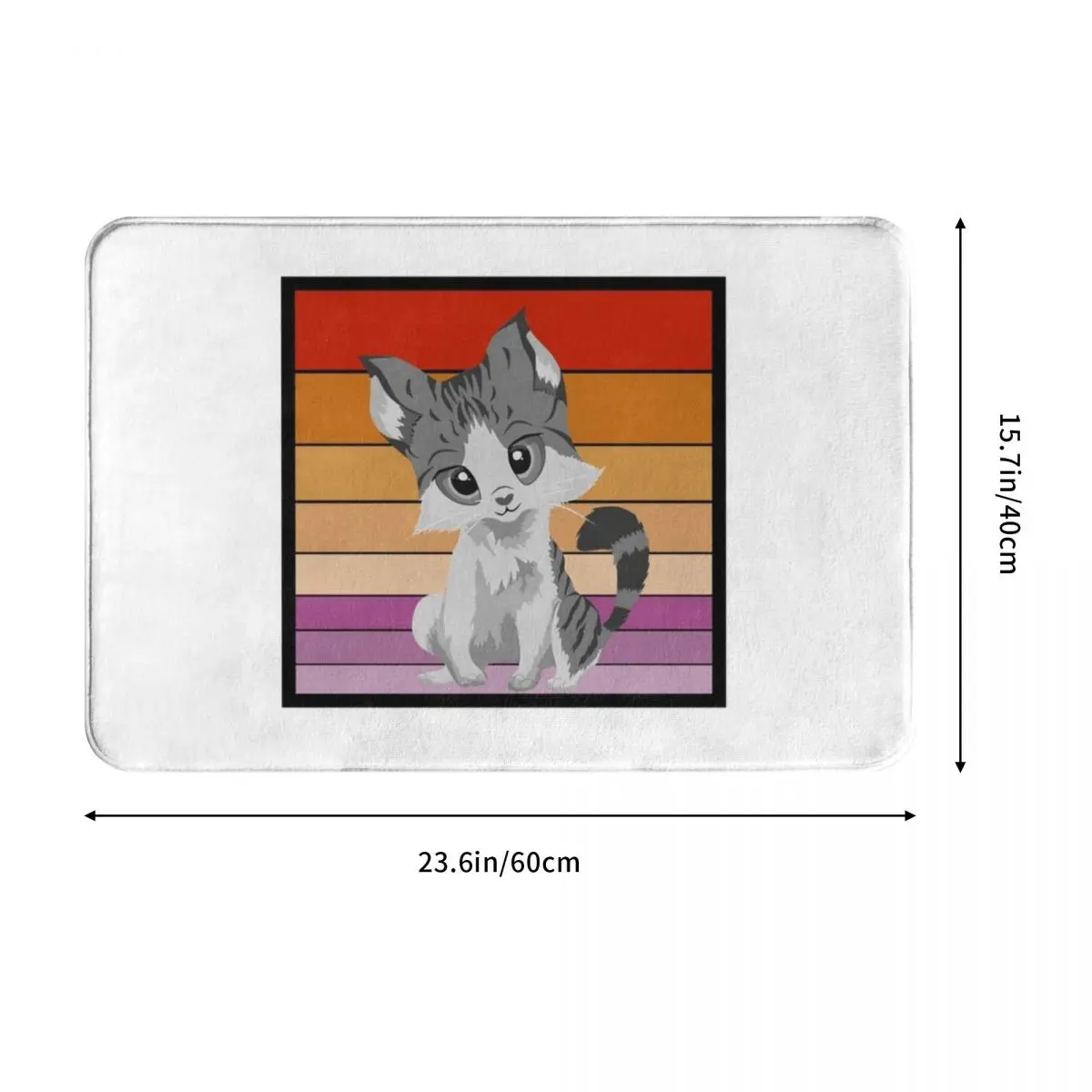 Противоскользящий ковер с рисунком кошки и надписью Hey 2022 | Дом сад