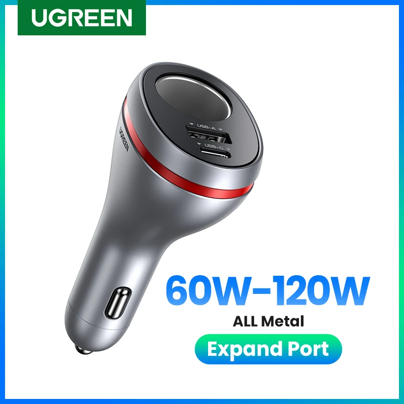 UGREEN 84W USB Car Charger Quick Charge QC PD 4.0 3.0 Fast Charger Adapter In Car Cigarette Lighter Socket For iPhone 14 Xiaomi 1