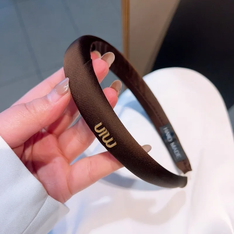 Новый простой стиль универсальная заколка для волос модная атласная повязка из