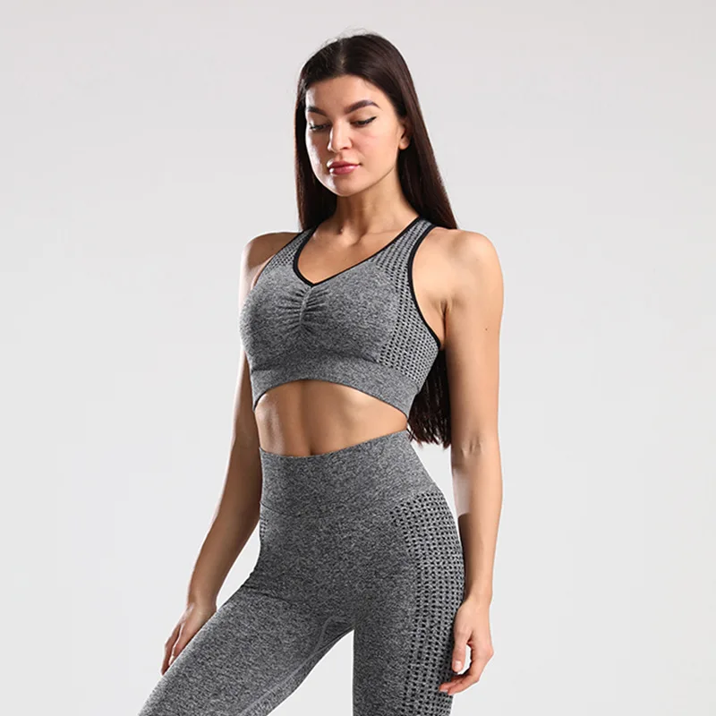 

Women Sports Suits Yoga Sets Lifting Squat Gym Fitness Pants Leggings Bra Exercise Sportswear Clothes Sports Activewear