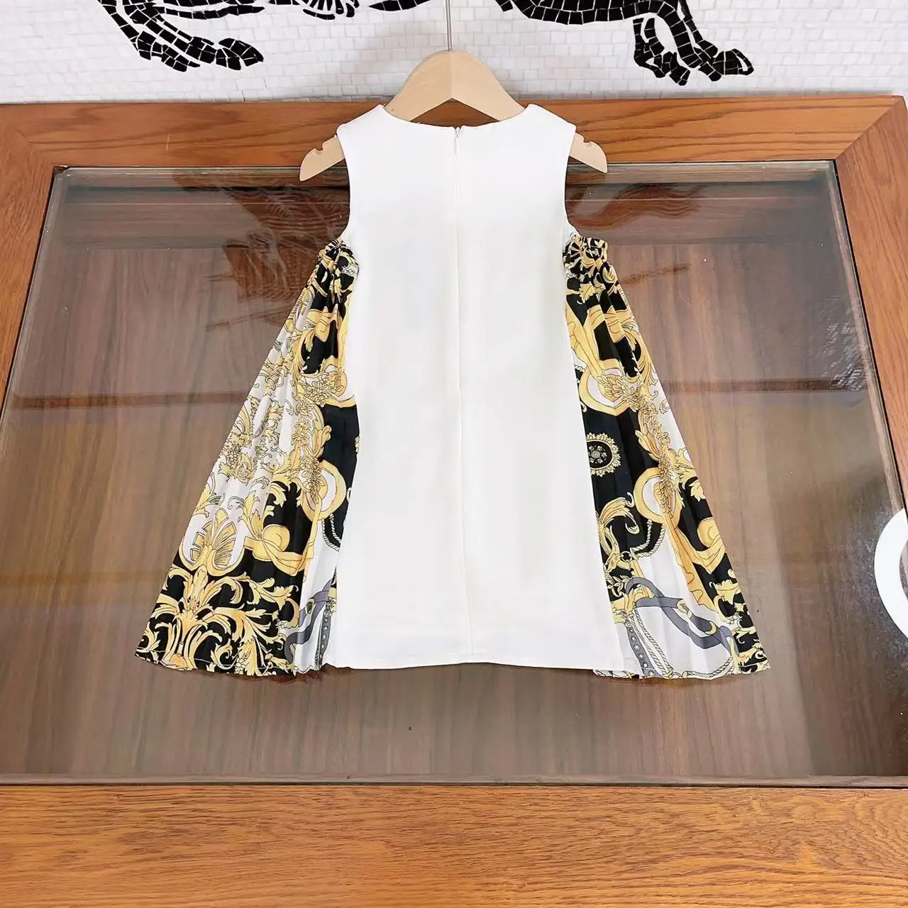 

Высококачественное модное летнее шифоновое платье без рукавов с принтом в европейском и американском стиле, 2023, простое и универсальное