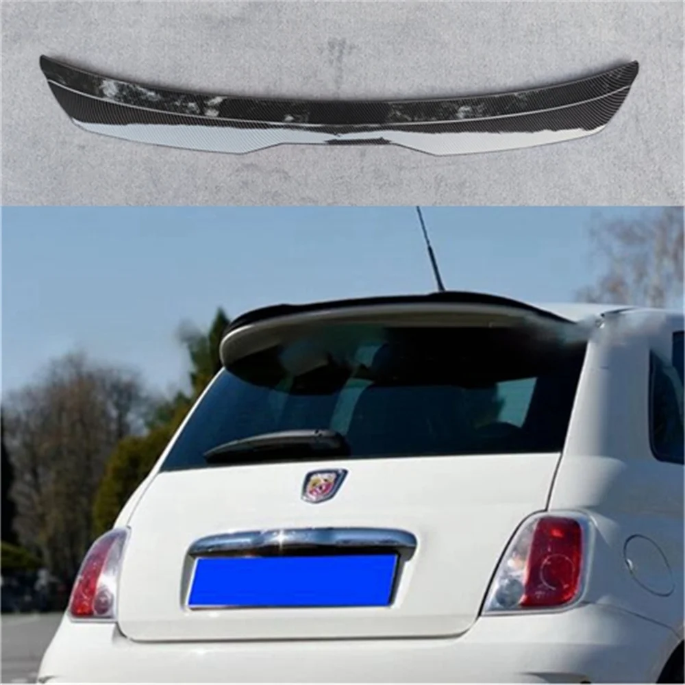 

REAR WING SPOILER For Fiat 500 Abarth MK1 2008 2009 2010 2011 2012 ABS Plastic Roof Wing Hatchback Spoiler Lip Exterior Parts