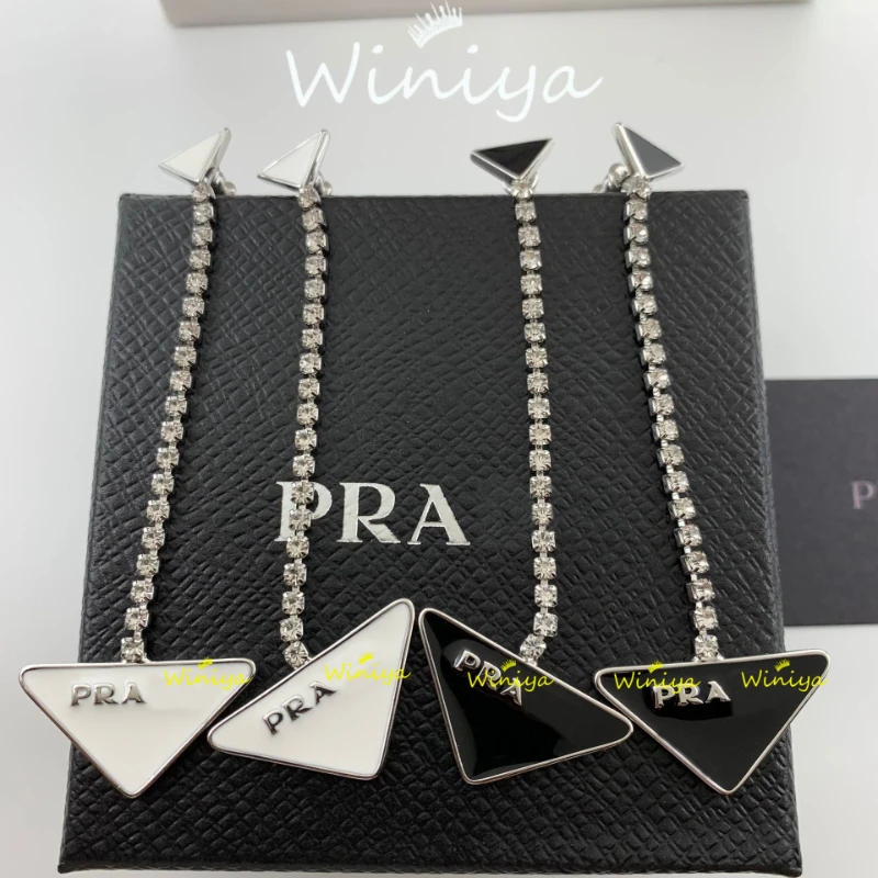 

P home earrings women's inverted triangle letter diamond earrings