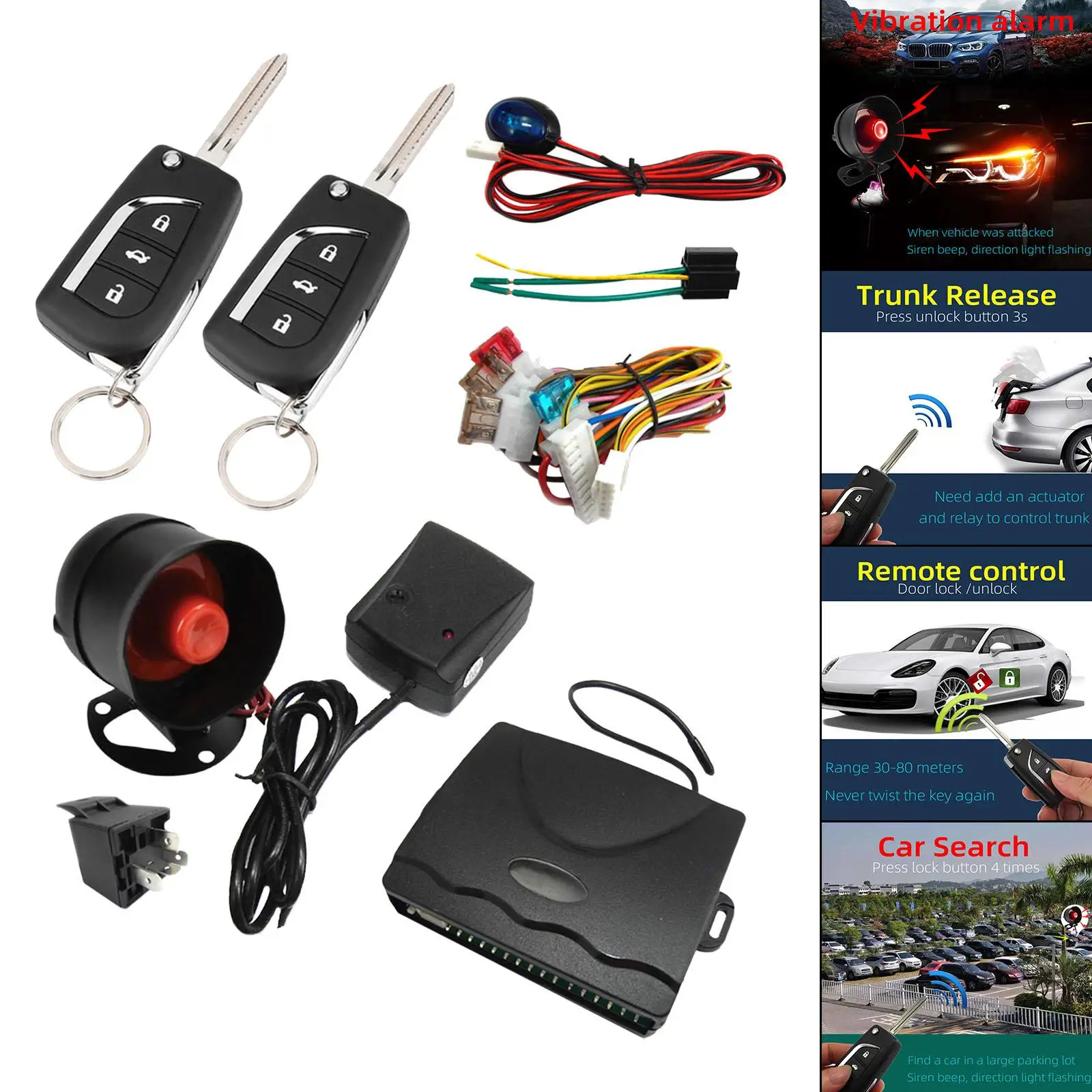 

1 Way Remote Start Contorl Box with 2 Key Fob Remote Controls
