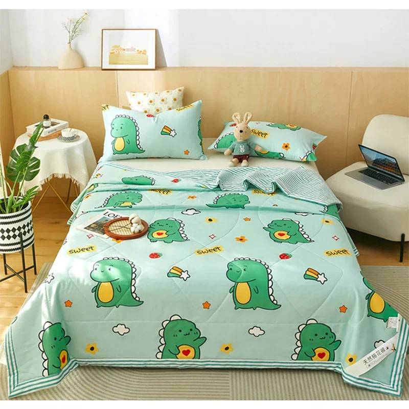 

Soft Pure Cotton Quilts Air-conditioning Breathable Thin Comforter Office Nap Summer Blanket Quilted Bed Covers Bedspreads