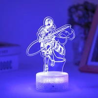 attack on titan anime 3d bedside led lamp for kids bedroom decor banana fish my hero academia cartoon night light beloved gifts