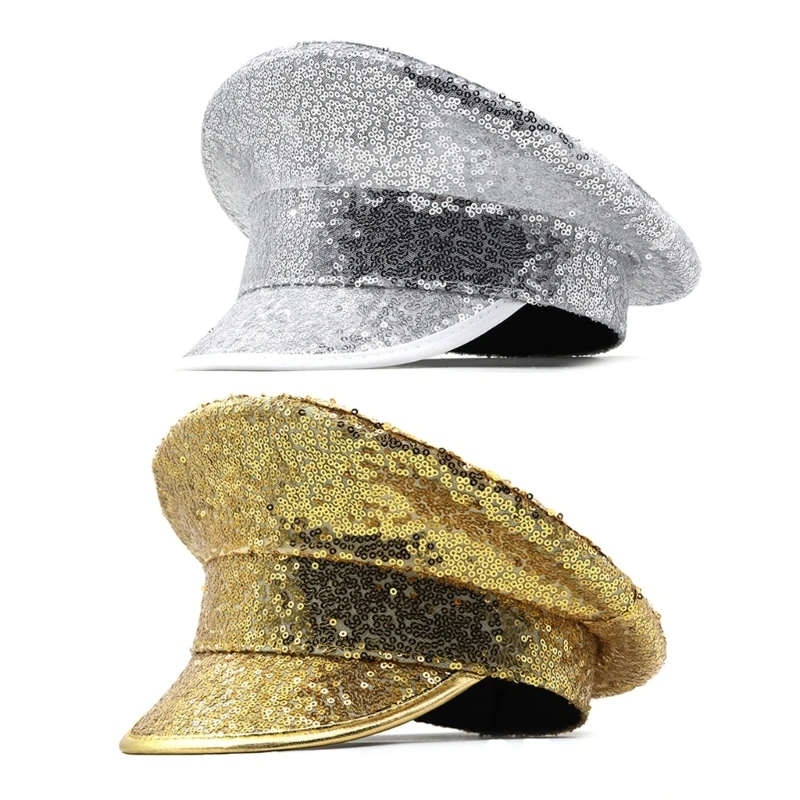 

Зеркальная Шляпа капитана головной убор для девичника женская шляпа универсальная для клубной сцены бара