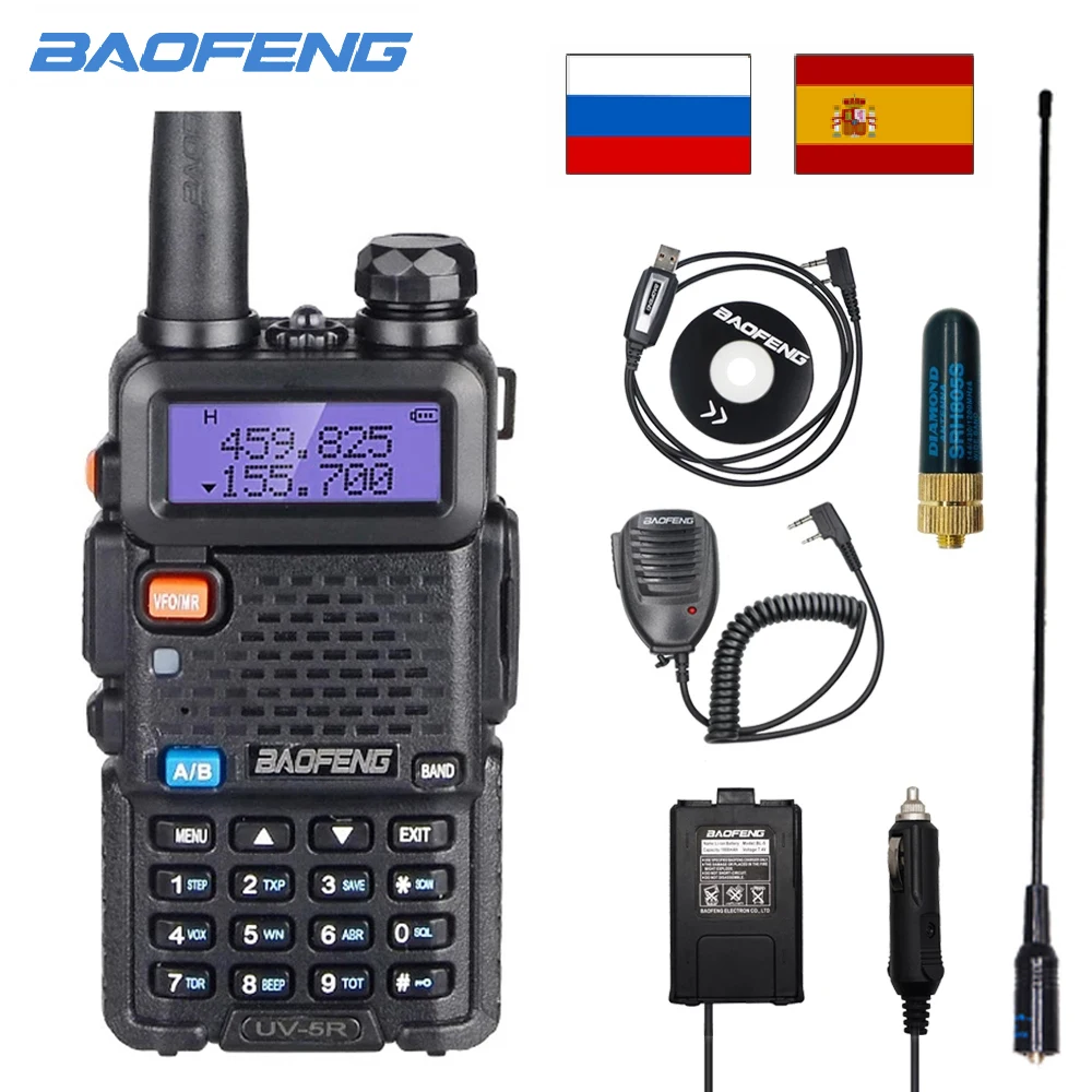 

Dual Band Walkie Talkie UV-5R Two Way CB Radio Amateur HF Transceiver Baofeng uv5r 128CH 8W VHF UHF 136-174Mhz & 400-520Mhz