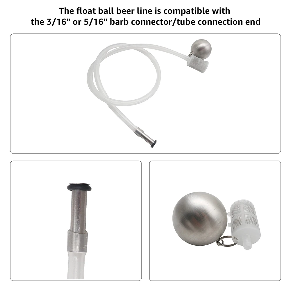 

Floating Beer Keg Liquid Dip Tube With Filter Ball Stainless Home Brew Beer Keg Liquid Floating Dip Tube Filter Fit Ball Lock