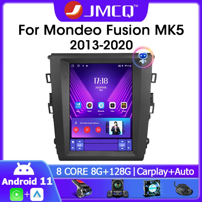 Автомобильный мультимедийный видеоплеер JMCQ 2 Din Android 9 7 для Mondeo Fusion MK5 11 0-2013 4G Carplay RDS