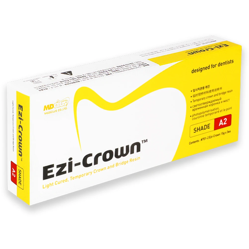 Dental Ezi Crown Temporary Bridge Material Light Cure Temp Resin Composite Acrylic Reliner Onlay Inlay Mediclus Dentist Products