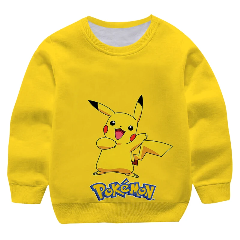 

Children's Sweatshirt Pokemon Brand Clothing Baby Boys Girls Long Sleeve Pullover Toddler Sweater Autumn Hoodie Clothes 2022