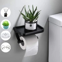 304 stainless steel toilet paper holder wc wall mount phone holder shelf bathroom towel roll with shelf accessories