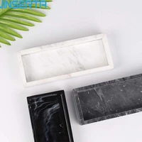 marbled storage tray resin jewelry display plate cosmetic organizer rectangle home restaurant hotel serving tray serving tray