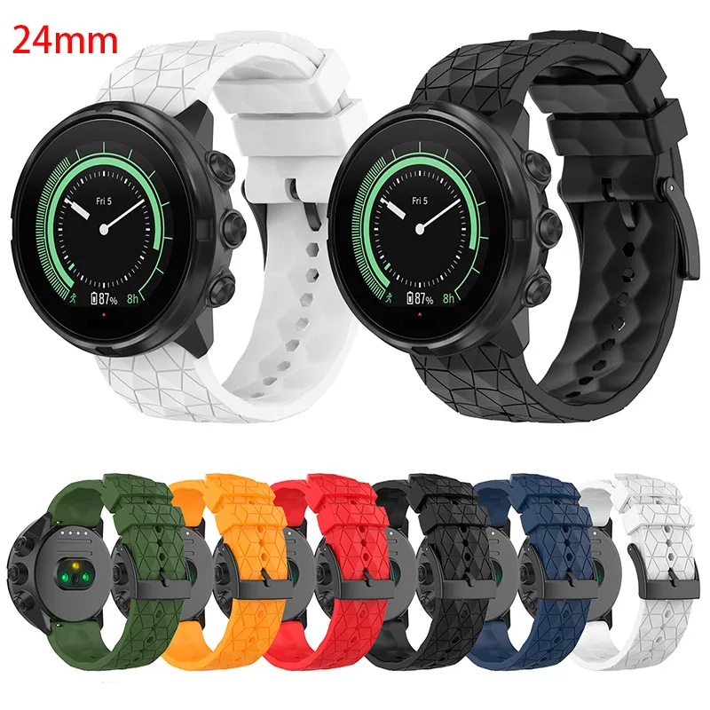 

Спортивный силиконовый ремешок 24 мм для Sunnto 9/suunto9 Baro/ Suunto7/suunto Spartan /suunto D5, оригинальный мягкий ремешок для мужчин и женщин Sunnto9
