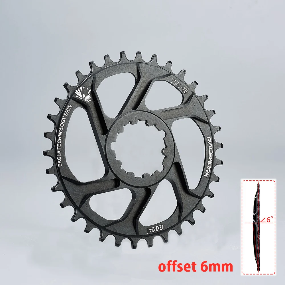 Звездочка RACEWORK MTB 32T/34T/36T/38T велосипедная шатунная головка узкая широкая звездочка