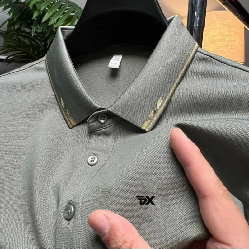 Golf Men's New Ice Silk Polo Shirt Summer Slim Fit Business Short Sleeve T-shirt Men's Fashion Sports Polo Shirt Top