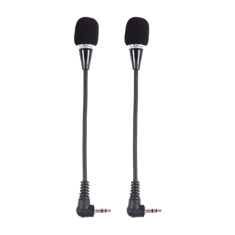 

2X Flexible 3.5Mm Jack Mini Microphone Mic For PC Laptop Desktop Skype Yahoo Black