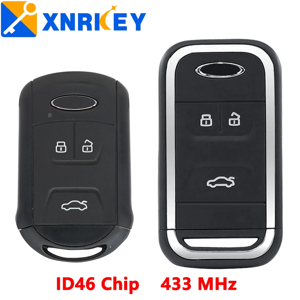 

Keychannel 3 buttons Car Key Remote ID46 433MHz Smart Fob Proximity Keylessgo for Chery Tiggo 5 Tiggo 7/8 ARRIZO 5 6 7 Remote