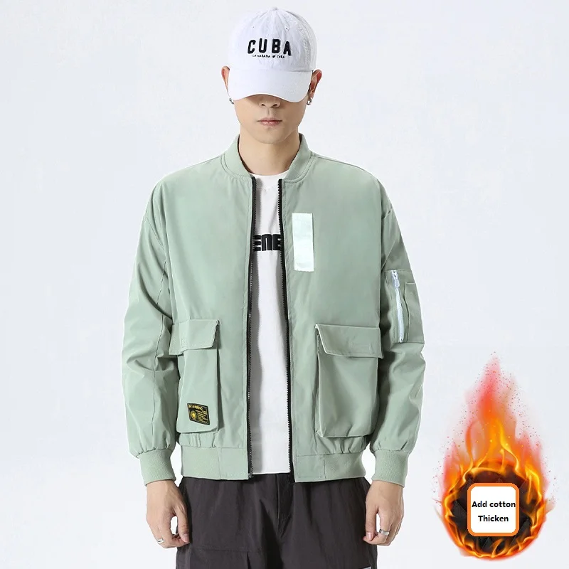 Men's Fashion Padded and Cotton Baseball Uniform Jacket Autumn and Winter Casual Workwear Jacket Harajuku Men's Clothing