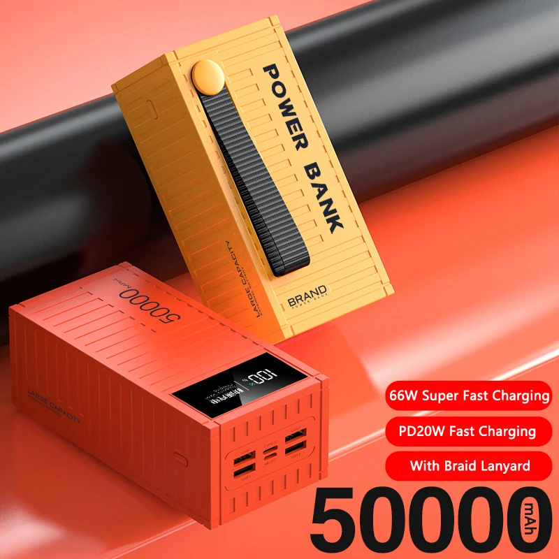 66 Вт сверхбыстрая зарядка Power Bank 50000 мАч Портативное зарядное устройство Внешний