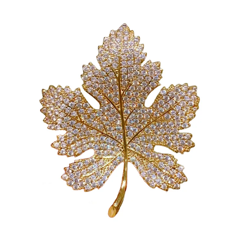 1 шт. блестящая брошь с кленовыми листьями для мужчин и женщин простые броши - Цена: 139
