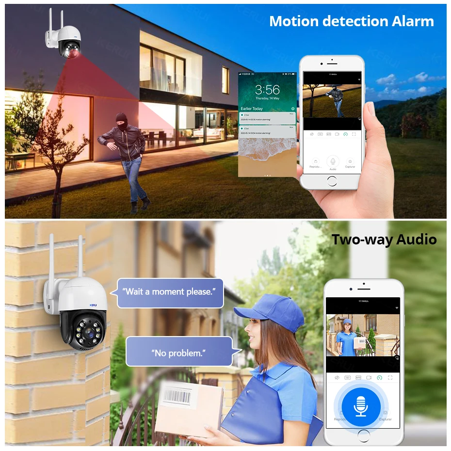 KERUI WIFI IP камера HD 1080P 3MP Домашняя безопасность беспроводная наружная купольная