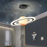 space planet led pendant lights boy childrens bedroom decoation pendant lamp living room home decor suspension lighting nordic