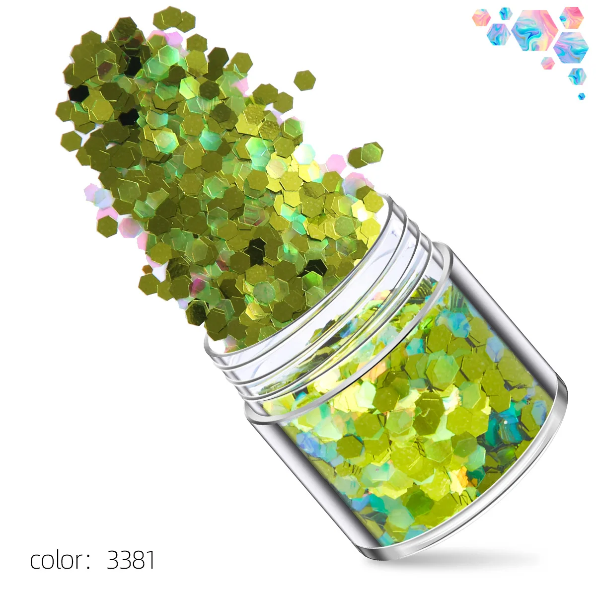 

Green Laser Glitter Nail Art Sequins Nail Jewellery Holographic Mirror Hexagonal Sequins Nail Art Decorations Manicure Powder