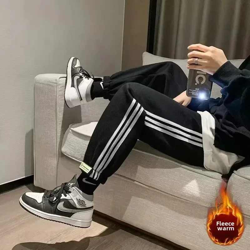 Осень-зима повседневные модные мужские баскетбольные длинные брюки свободного