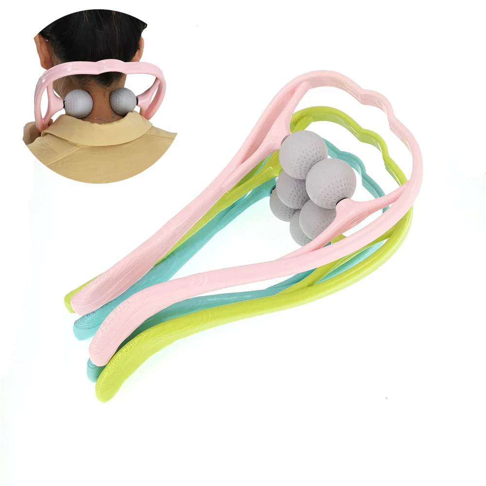 

Plastic Pressure Point Therapy Neck Massageador Massagem Relieve Hand Roller Neck Massager for Neck Shoulder Trigger Point