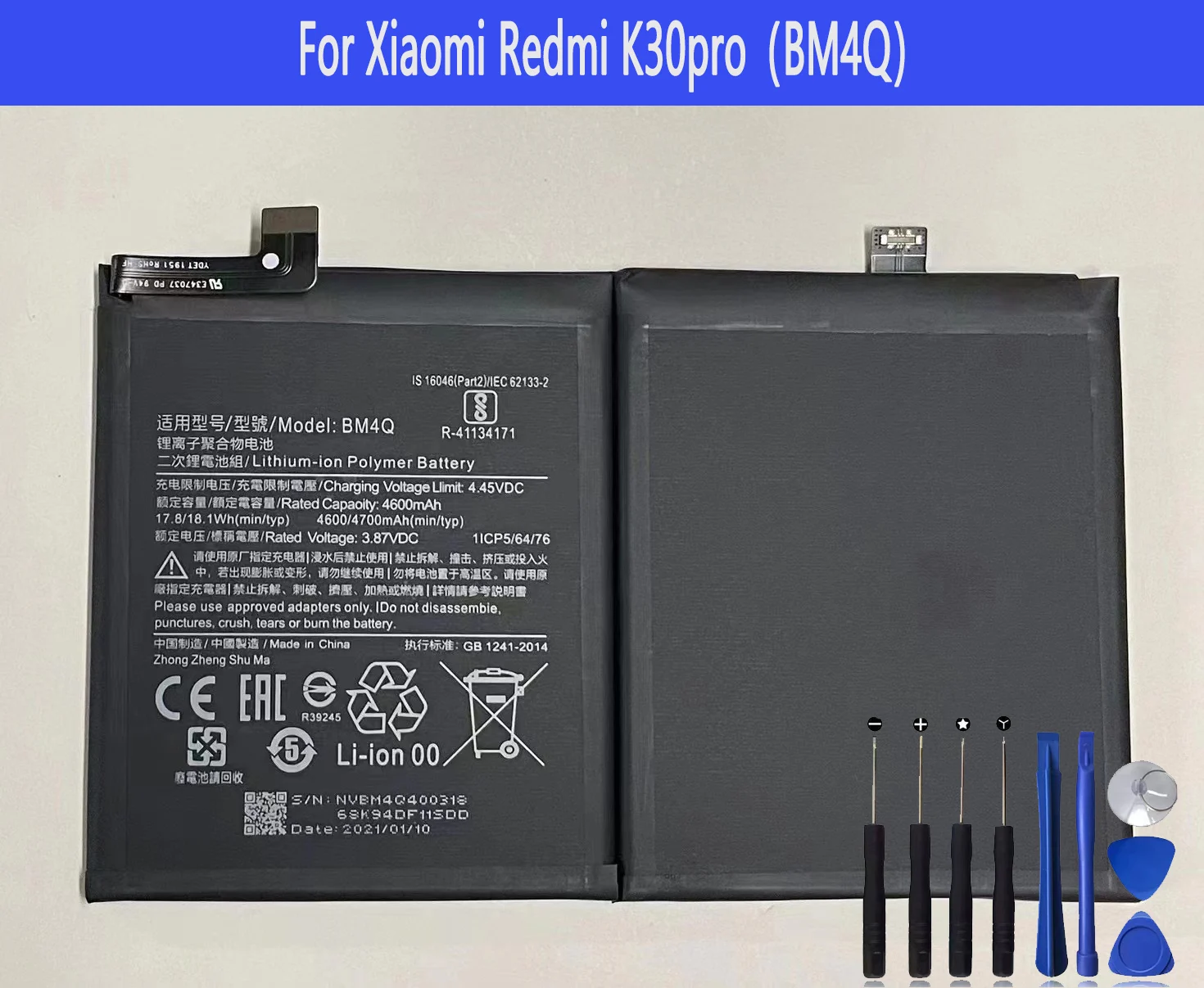 Enlarge BM4Q Battery For Xiaomi Redmi K30pro Repair Part Original Capacity Mobile Phone Batteries Bateria
