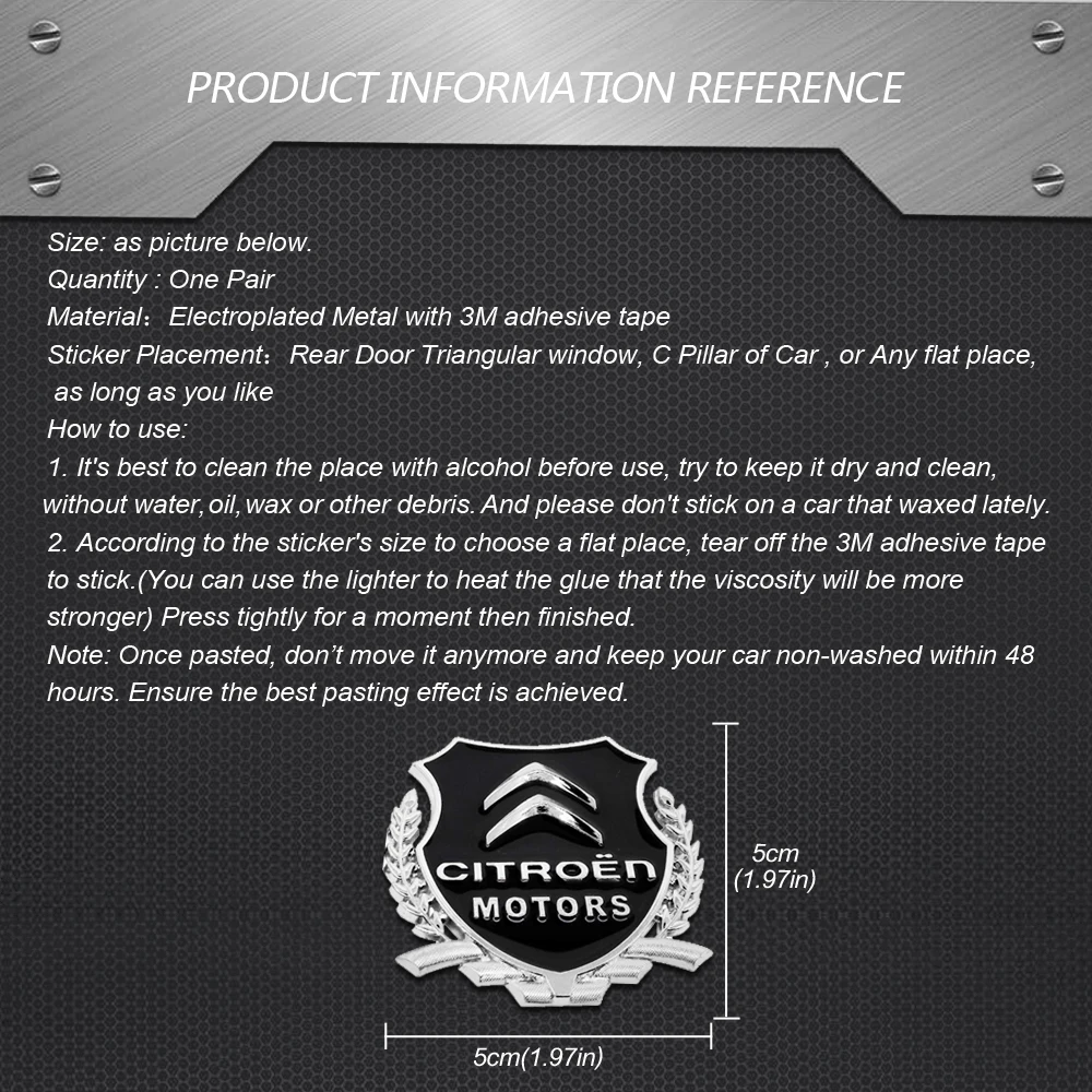 Автомобильная наклейка с эмблемой для Citroen C4 C5 C3 Berlingo Elysee Picasso Aircross Sega Cactus