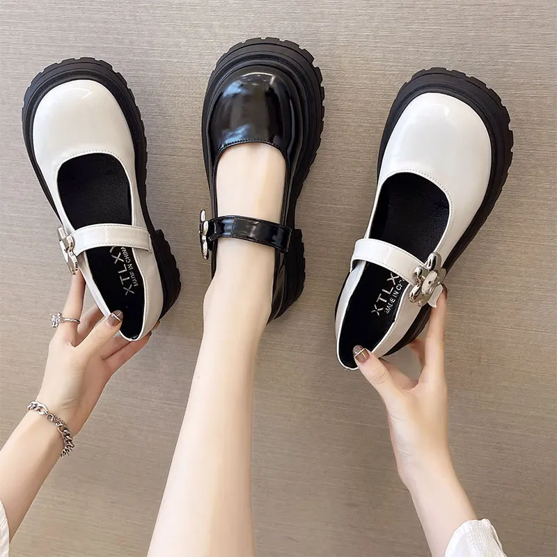 

Туфли дерби женские в британском стиле, кожаные кроссовки, платформа, криперы, элегантный стиль, летняя обувь для медсестры, осень, белые