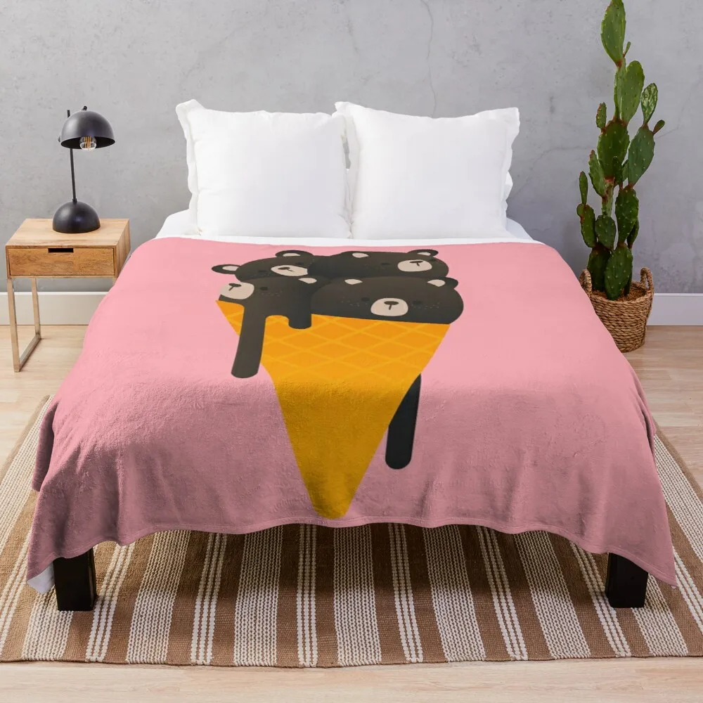 

Chocolate Bears Ice Cream Throw Blanket Blanket Luxury Brand