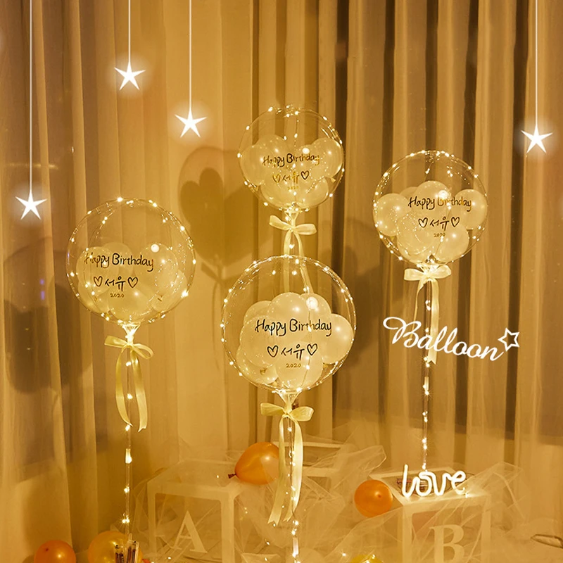 

1 Set 5/20 Inch Transparent Bobo Bubble Balloon Clear Inflatable Air Helium Globos Wedding Birthday Party Decoration Baby Shower