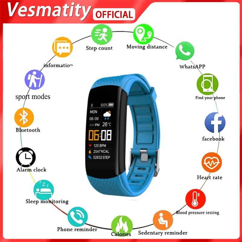 

Vesmatity Smart Watch Men Women Smartwatch Electronics Smart Clock For Android IOS Fitness Tracker New Fashion Smart-watch C5S